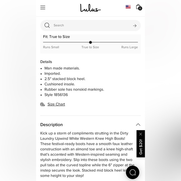 New in box Upwind White Western Knee High Boots
Dirty Laundry 6.5 Cowboy Lulus - Picture 9 of 11